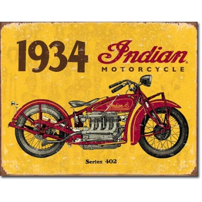 Enseigne Indian Motorcycle 1934 en métal 
